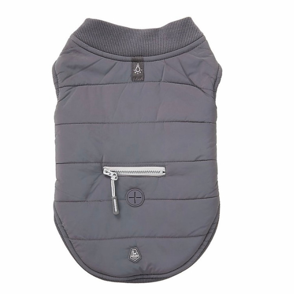 Arcadia Trail Ultra Reflective Sherpa Lined Dog Jacket Grey XS NWT